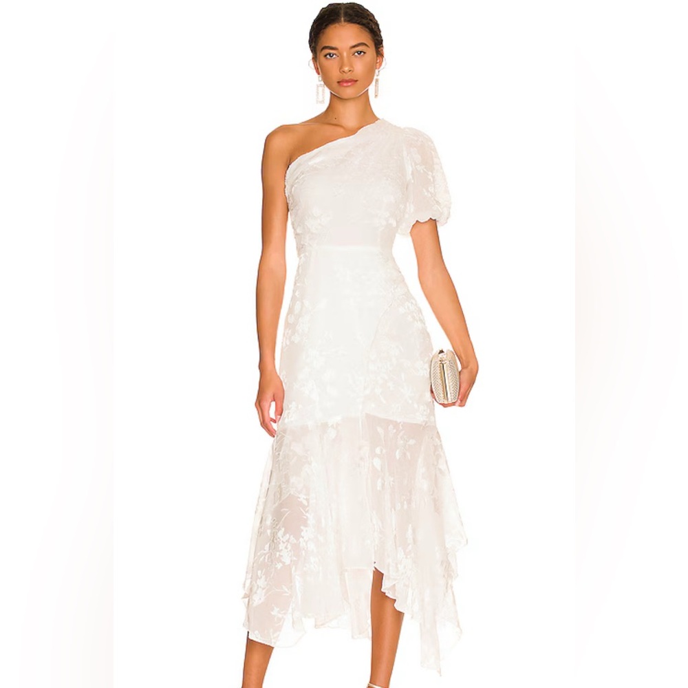 ASTR floral White One-Shoulder Dress